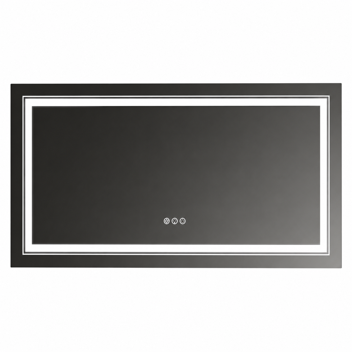 60 In. W X 30 In. H Large Rectangular Frameless Anti-Fog Dimmable Backlit & Front Light Wall LED Bathroom Vanity Mirror