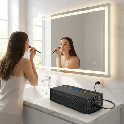 Customer photo of 2500W Sump Pump Battery Backup System, LCD Display, Auto Switches to Battery Inverter Power for Continuous Sump Pump Operation, Sump Pump Battery Backup Inverter for Emergency and Power Outage
