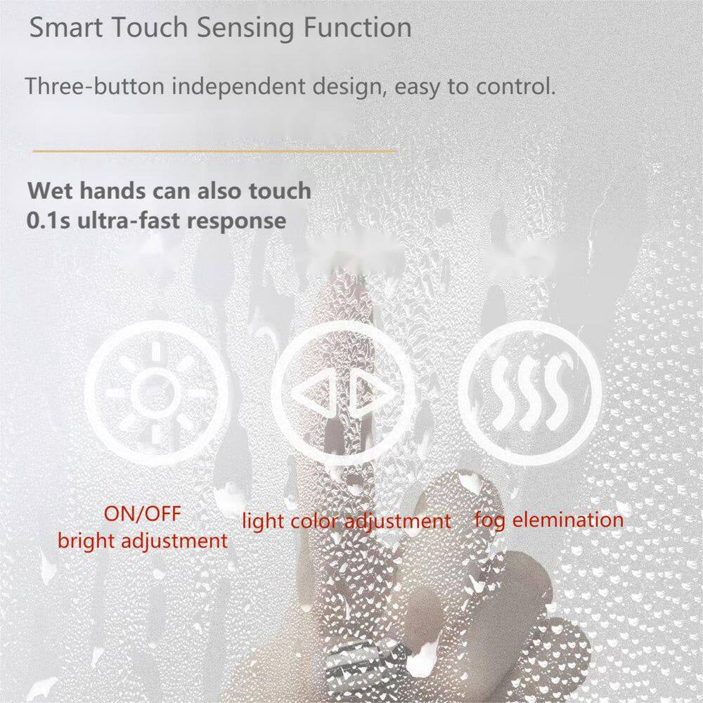 60 In. W X 30 In. H Large Rectangular Frameless Anti-Fog Dimmable Backlit & Front Light Wall LED Bathroom Vanity Mirror